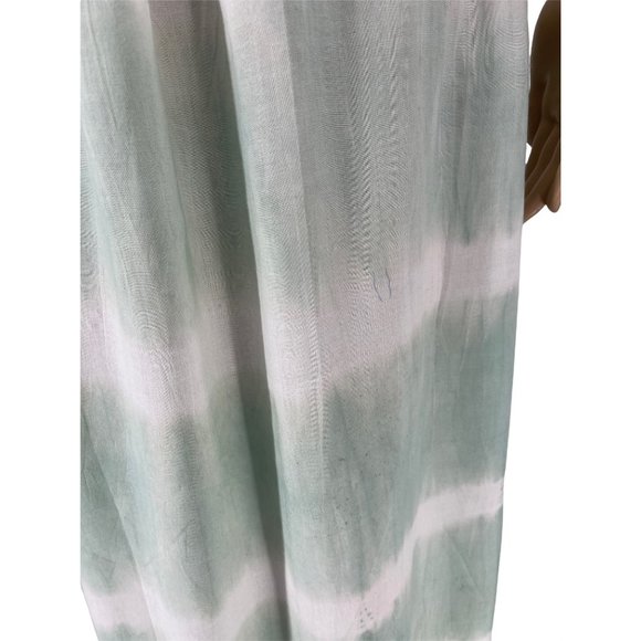 Ananta crop top maxi skirt small 2 piece set tie dye green white smocked - Picture 6 of 12